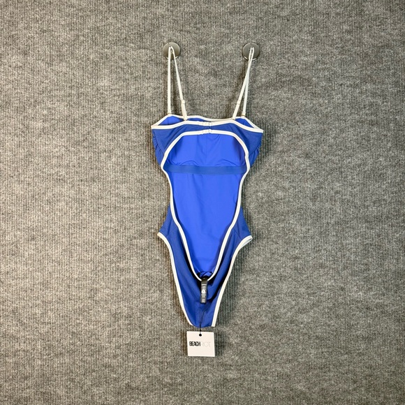 NWT Beach Riot Daphne Blue One-Piece Swimsuit Size M Removable Straps Open Back - Picture 12 of 15